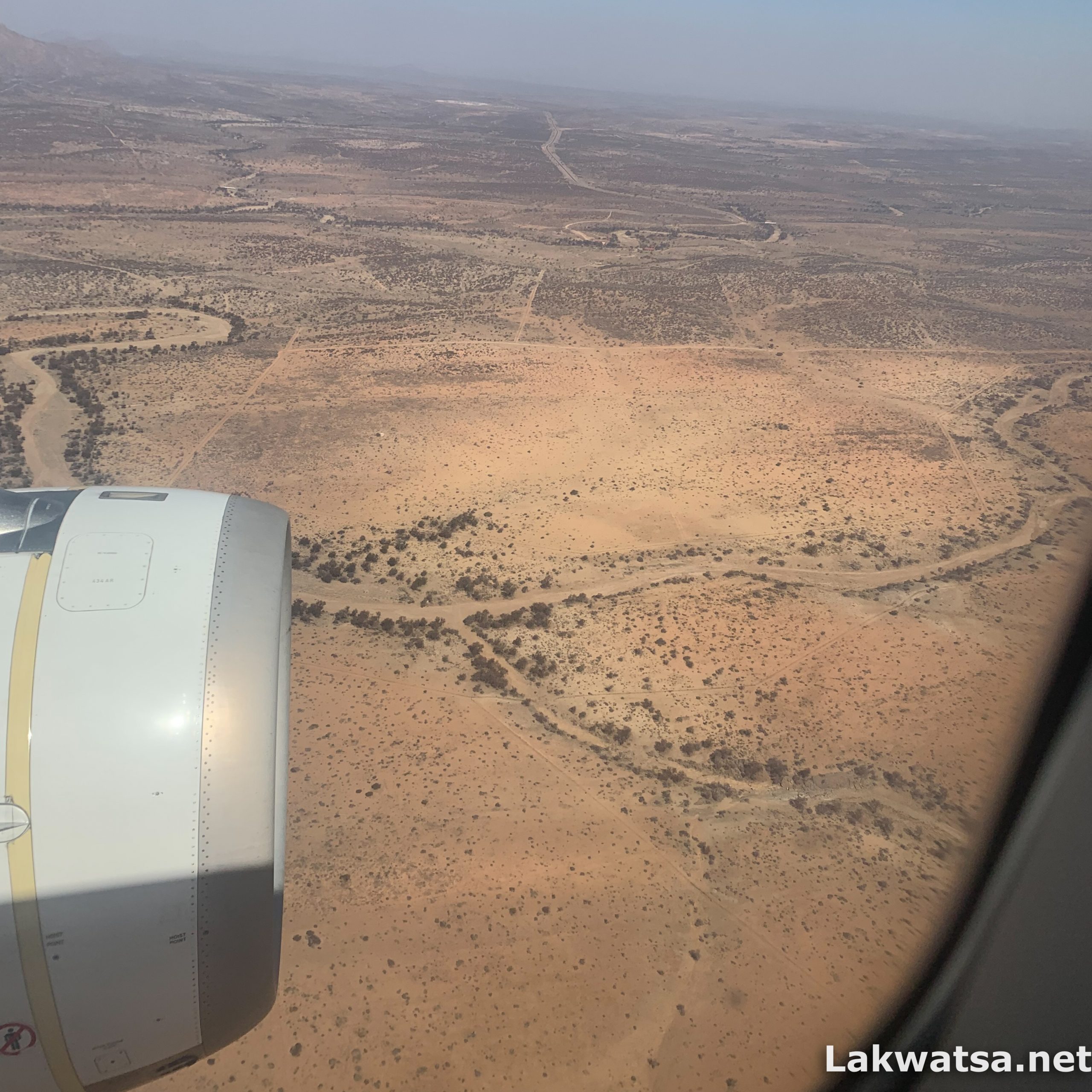 Approaching Windhoek, Namibia by plane