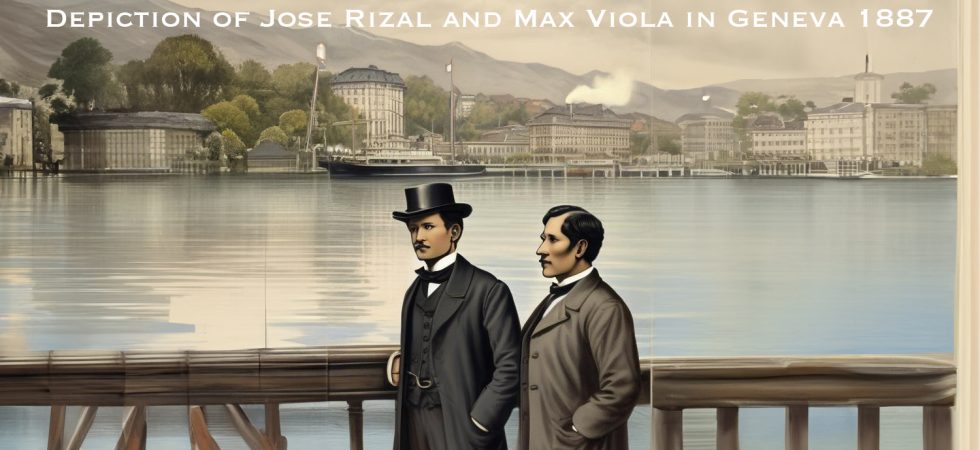 Depiction of Jose Rizal and his friend Max Viola in Geneva 1887